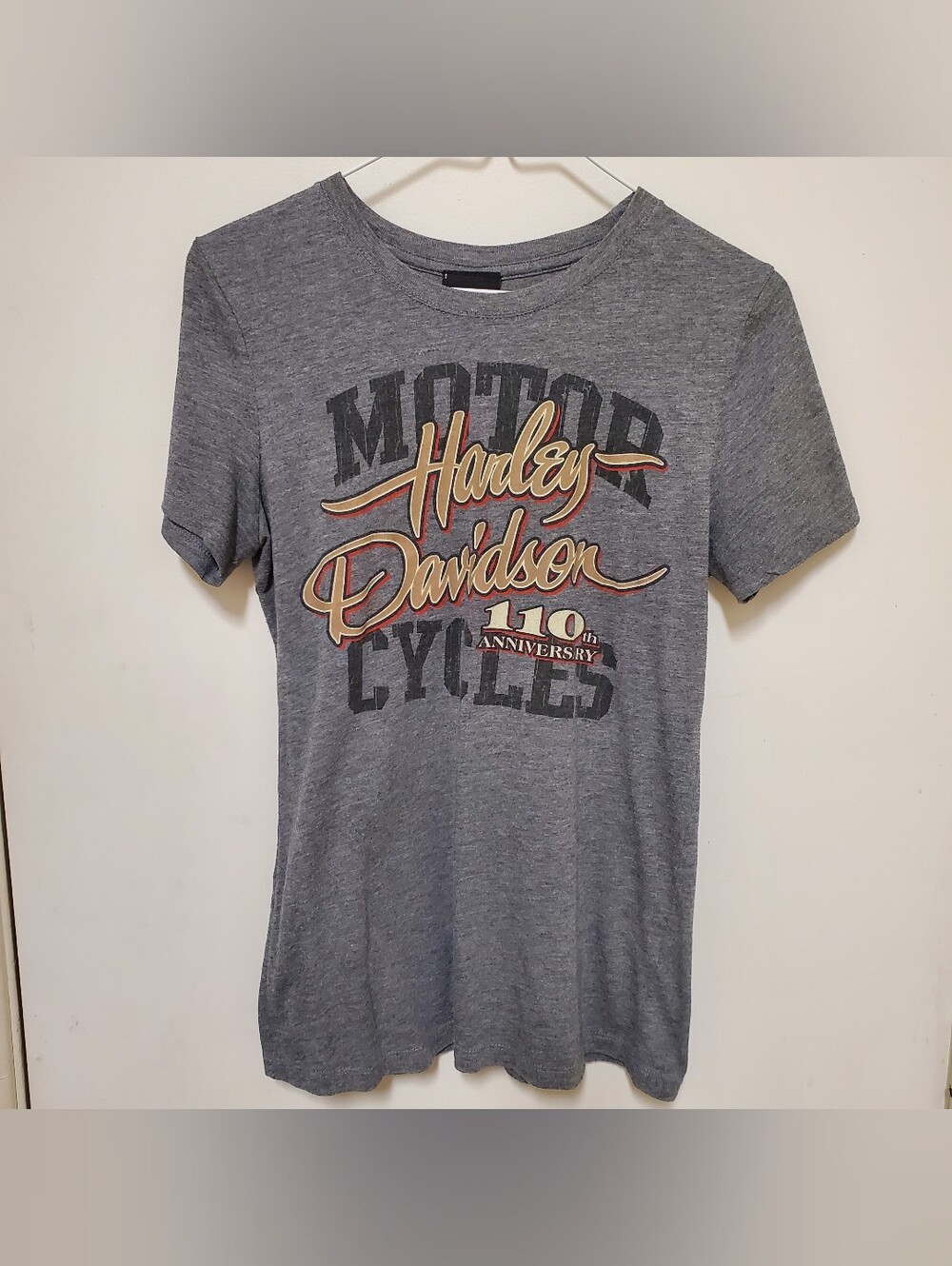 Harley-Davidson Gray Short Sleeve 110th Anniversary Graphic Tee